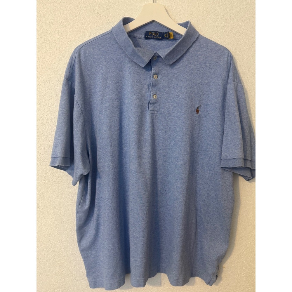 Ralph Lauren Polo Shirt Classic‎ Light Heathered Light Blue 2XB